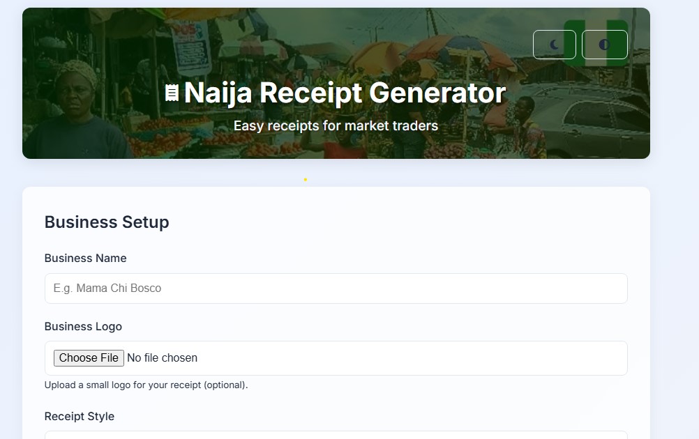 Receipt Generator Screenshot